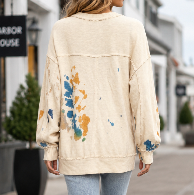 Anthropologie Tie Dye Crew Neck Sweatshirt Pullover Top