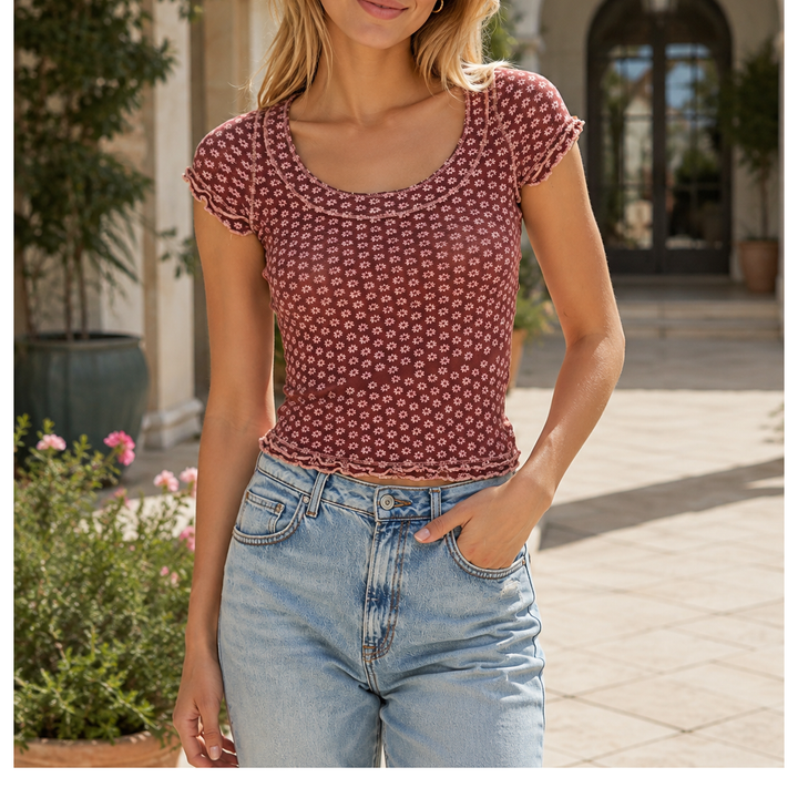 Free People Garner Tee Blouse Top