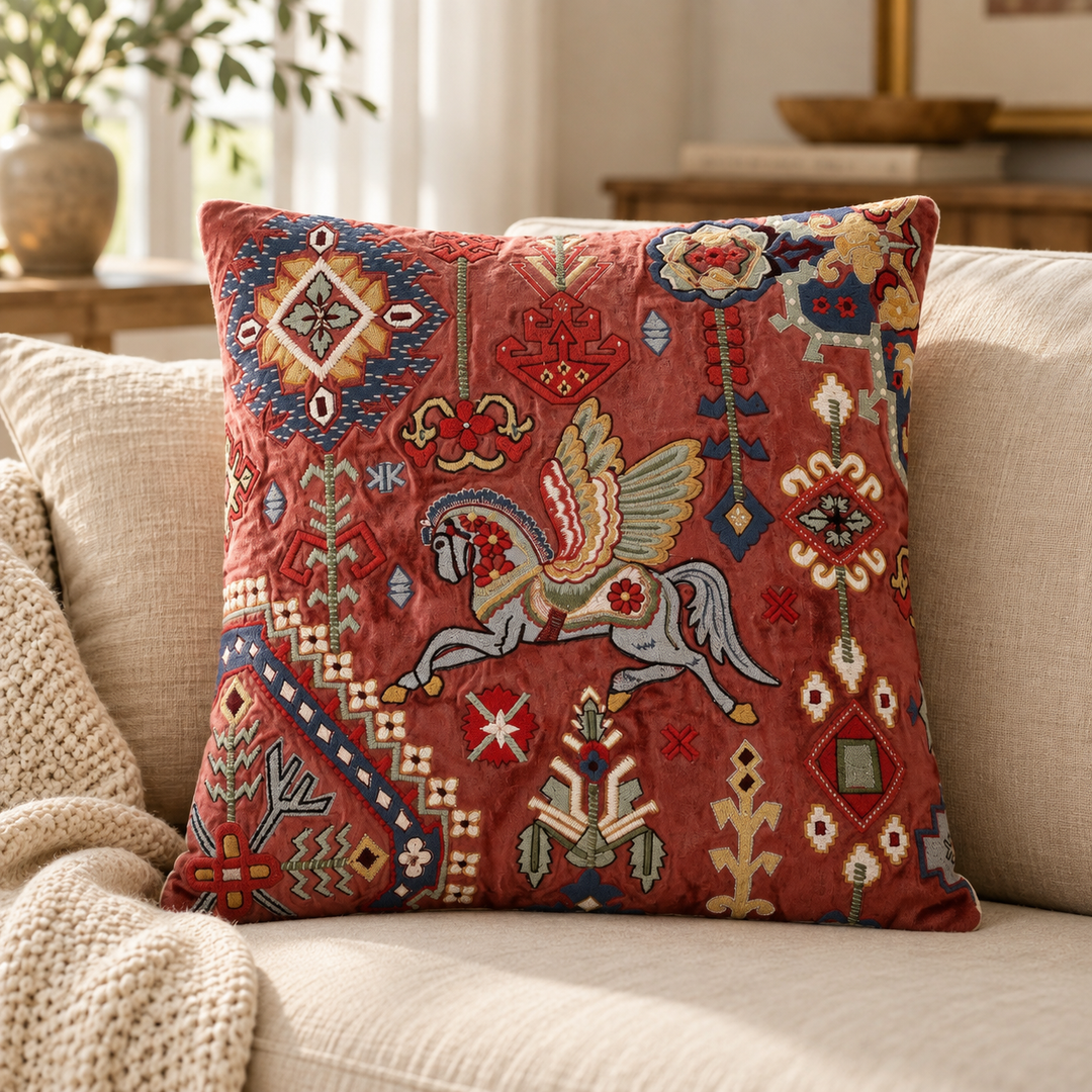 1 PCS Suzani embroidered Cushion Cover Square Throw Pillow Case Sofa Home