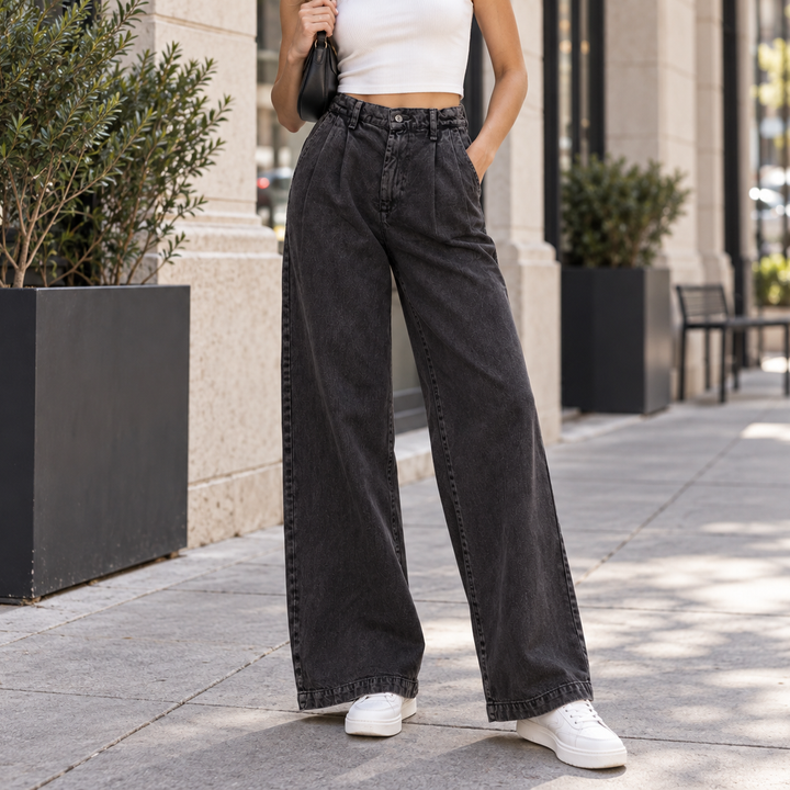 Free People Women's Denim Wide-leg Pants