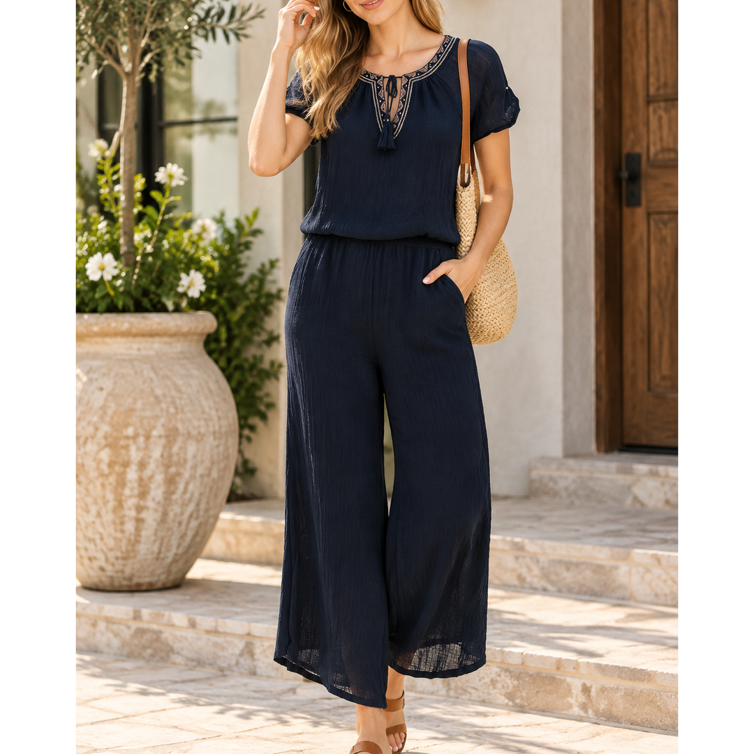 Free People Embroidered Jumpsuit Dress