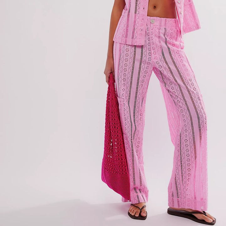 Damson Madder Alys Vacation Pant Trouser Eyelet Wide Leg