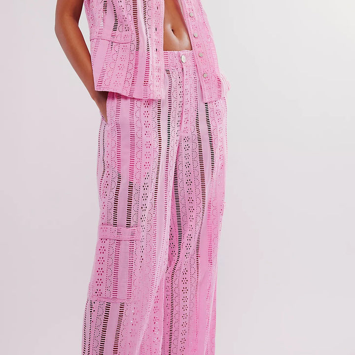 Damson Madder Alys Vacation Pant Trouser Eyelet Wide Leg