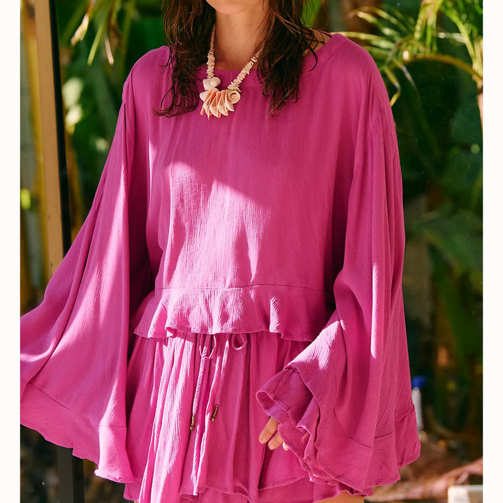Free People Free Est Delilah Cropped Blouse Top