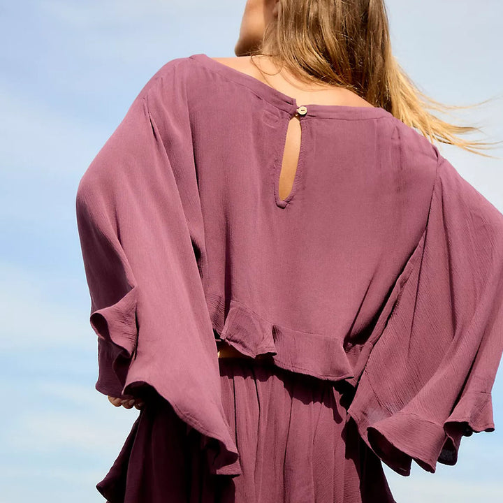 Free People Free Est Delilah Cropped Blouse Top