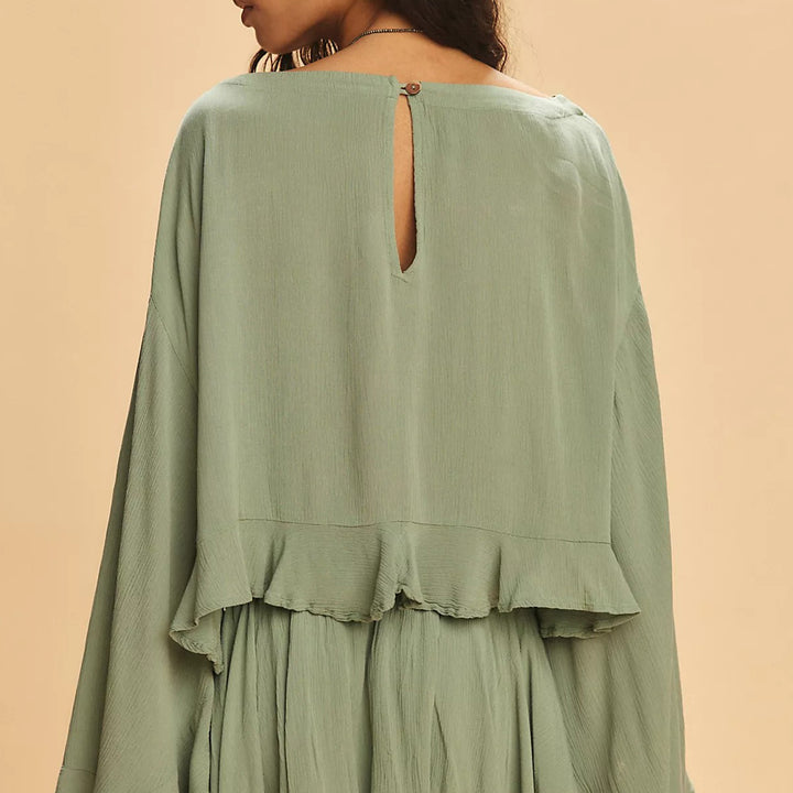 Free People Free Est Delilah Cropped Blouse Top