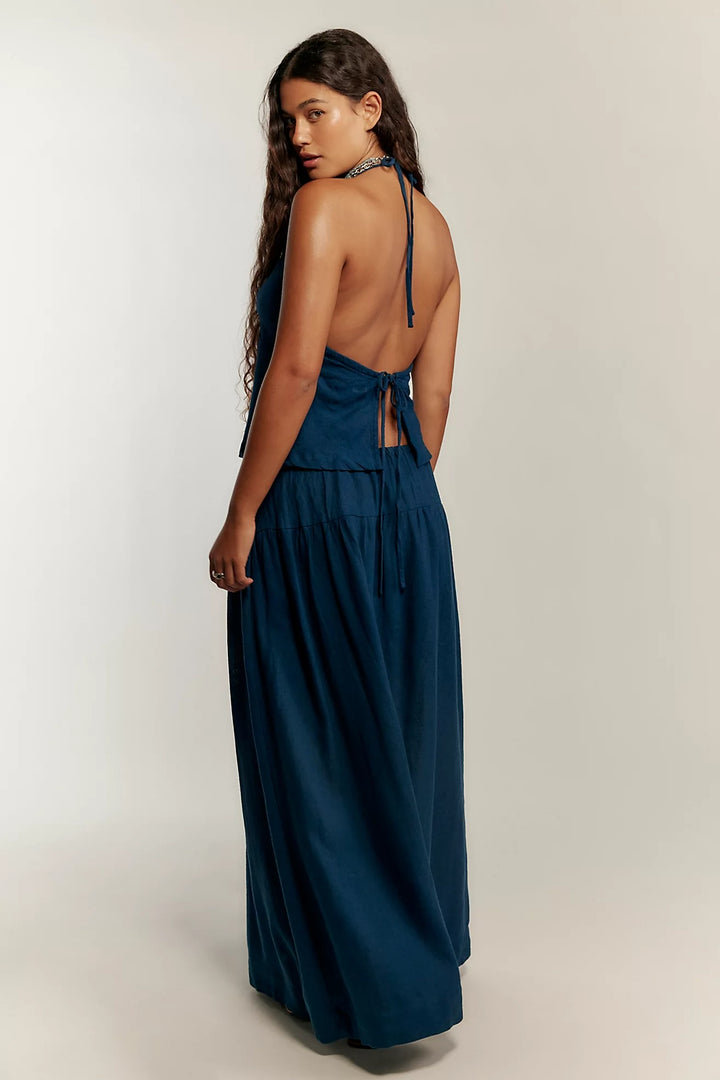 Free People Free-Est Sandshell Linen Maxi Skirt