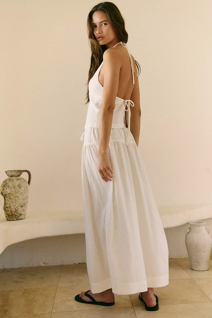 Free People Free-Est Sandshell Linen Maxi Skirt