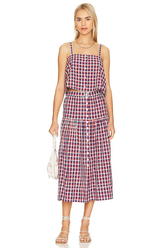 The Great County Line Cami Blouse Top &Midi Skirt Set