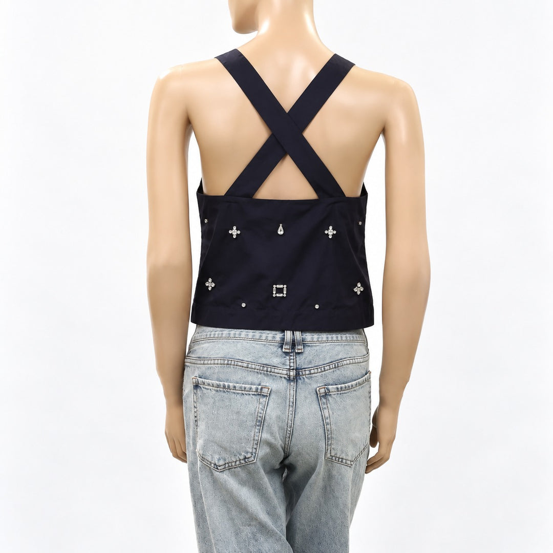 Anthropologie Maeve Sleeveless Embellished Beaded Blouse Top