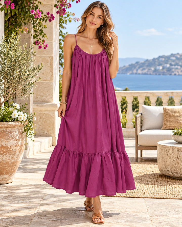 Rhode Resort Lea Pleated Solid Midi Dress