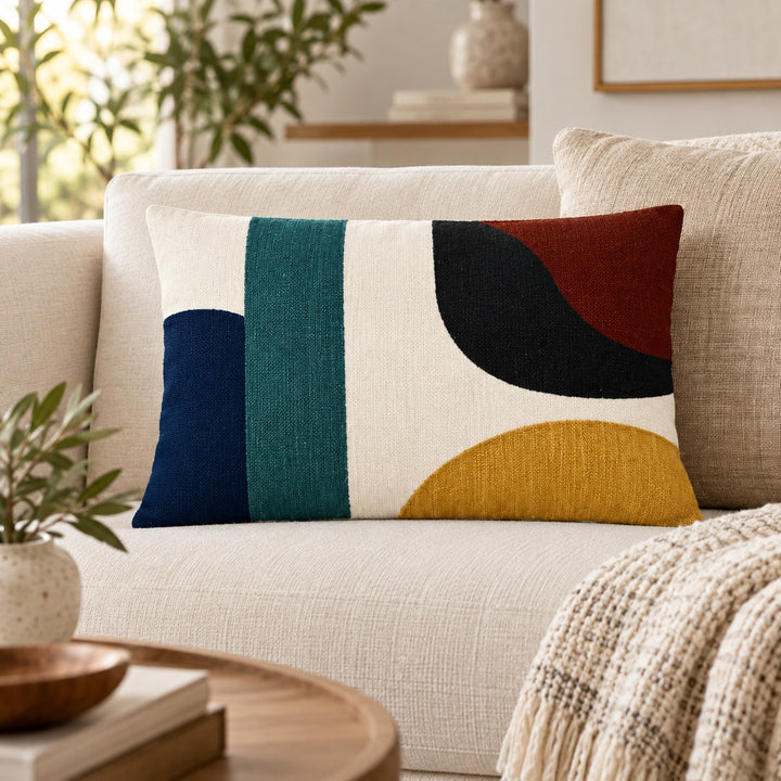 1 PCS Geometric hand-tufted Cushion Cover Rectangle Pillow Case Decor