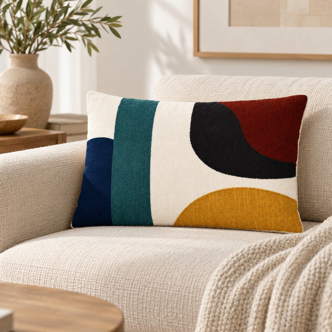 1 PCS Geometric hand-tufted Cushion Cover Rectangle Pillow Case Decor