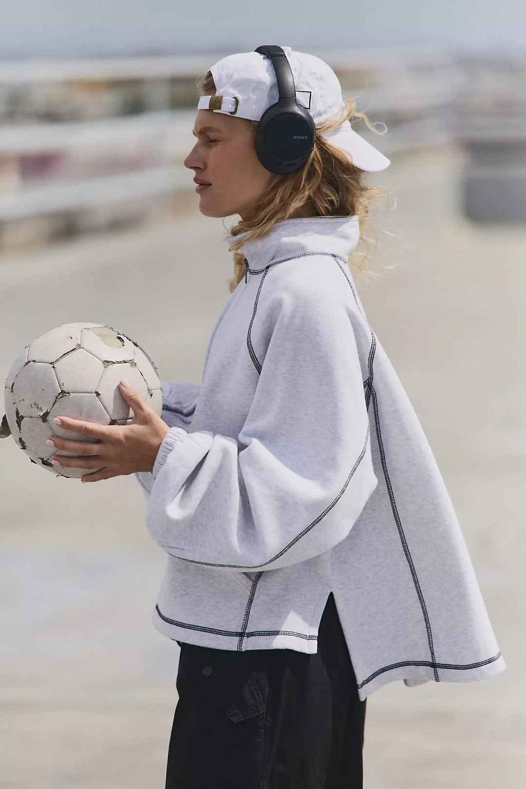 Free People FP Movement Half Court Half Zip Sweatshirt Pullover Top