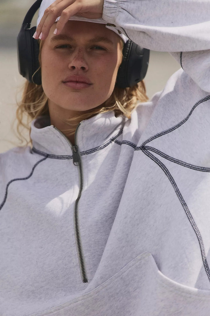 Free People FP Movement Half Court Half Zip Sweatshirt Pullover Top