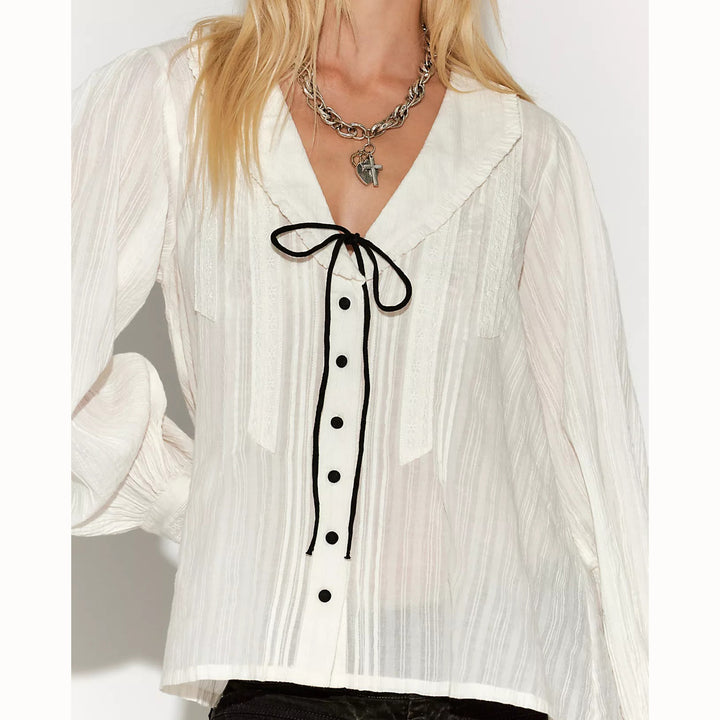 Free People Hannah Long Sleeve Blouse Top