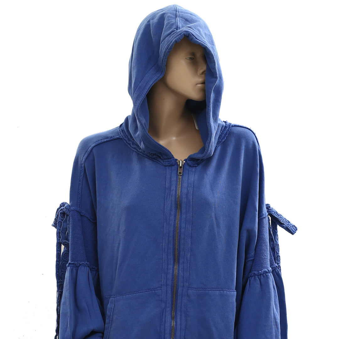 Free People Bow Girl Sweatshirt Hoodie Jacket Top