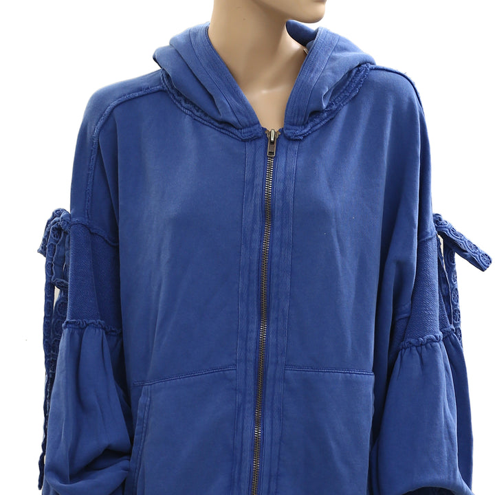 Free People Bow Girl Sweatshirt Hoodie Jacket Top