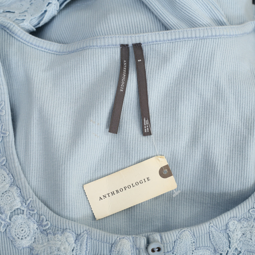 By Anthropologie Long-Sleeve Lace-Trim Blouse Top