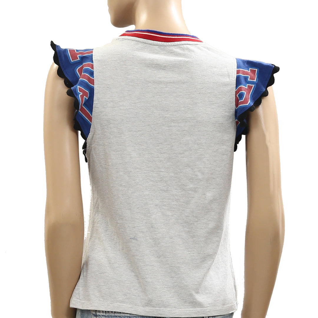 Maeve Anthropologie Reworked Sporty Tee Blouse Top