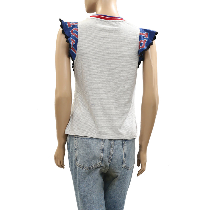 Maeve Anthropologie Reworked Sporty Tee Blouse Top