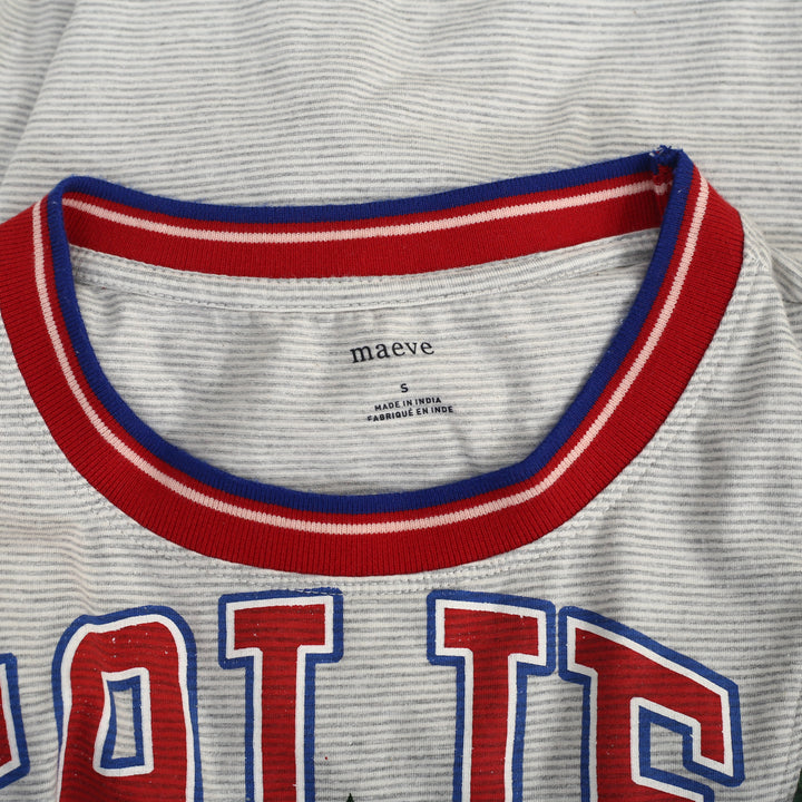 Maeve Anthropologie Reworked Sporty Tee Blouse Top