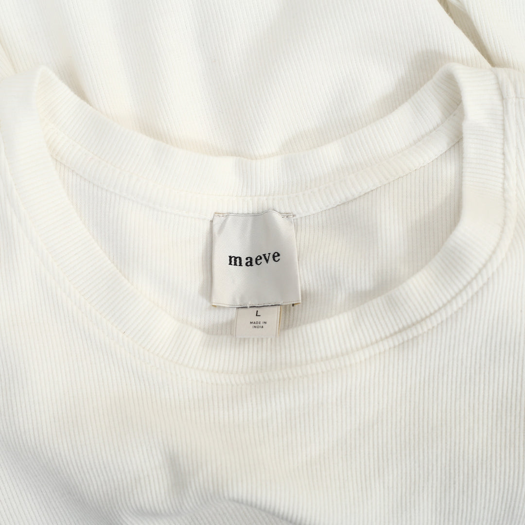 Maeve Anthropologie Ribbed Ruffle Tank Blouse Top