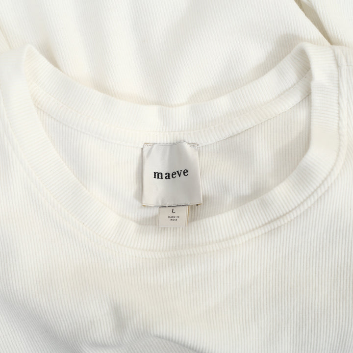 Maeve Anthropologie Ribbed Ruffle Tank Blouse Top