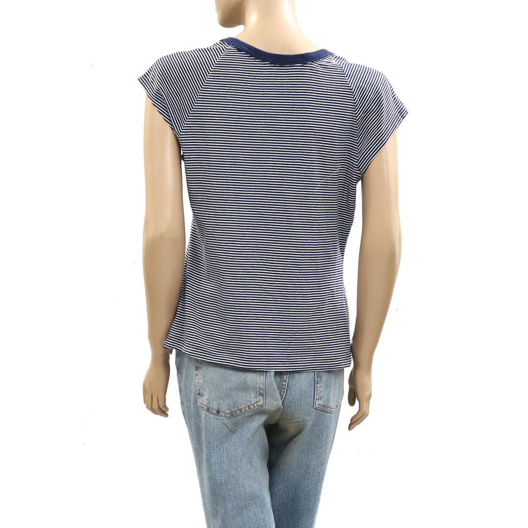 Maeve Anthropologie Short-Sleeve Side-Button Blouse Top