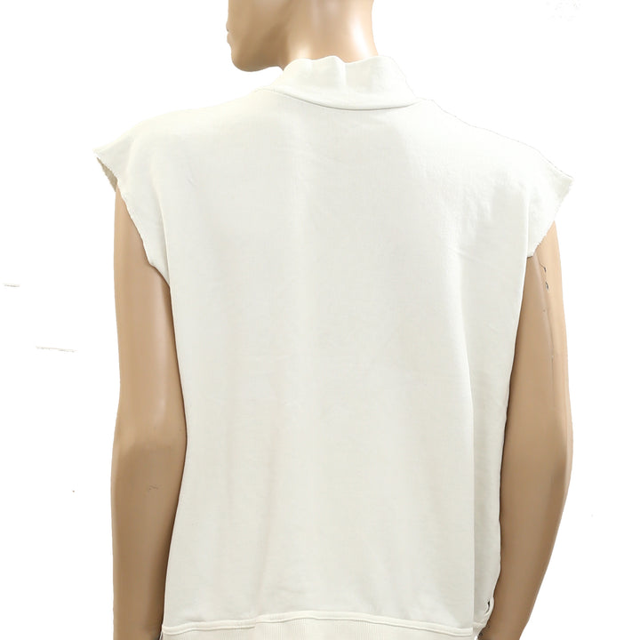 Free People Beaded Embellished Sweatshirt Vest Top