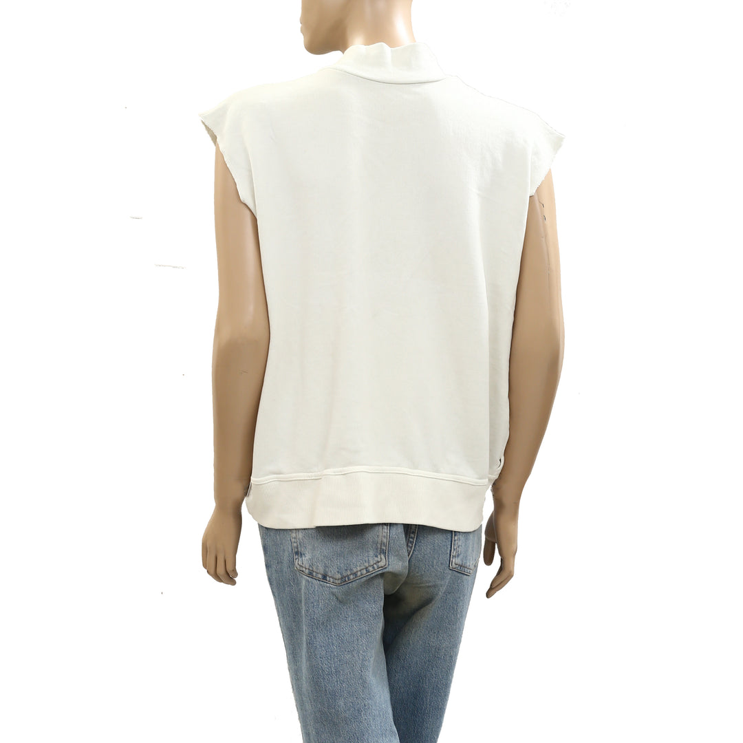 Free People Beaded Embellished Sweatshirt Vest Top