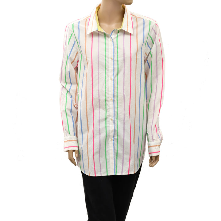 Kerri Rosenthal Mia Multi Striped Shirt Tunic Top
