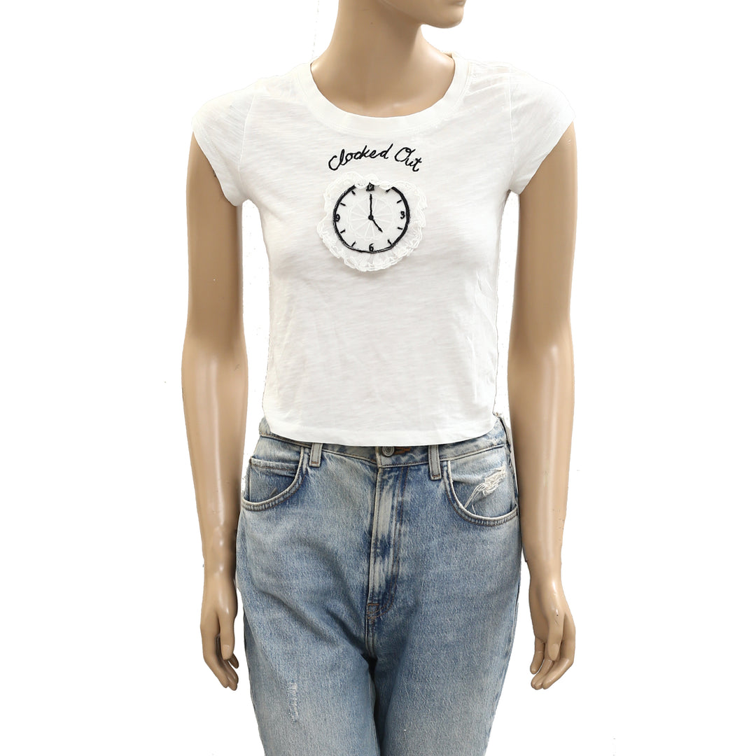 Anthropologie LyreBird Cotton Short-Sleeve Baby Tee Blouse Top