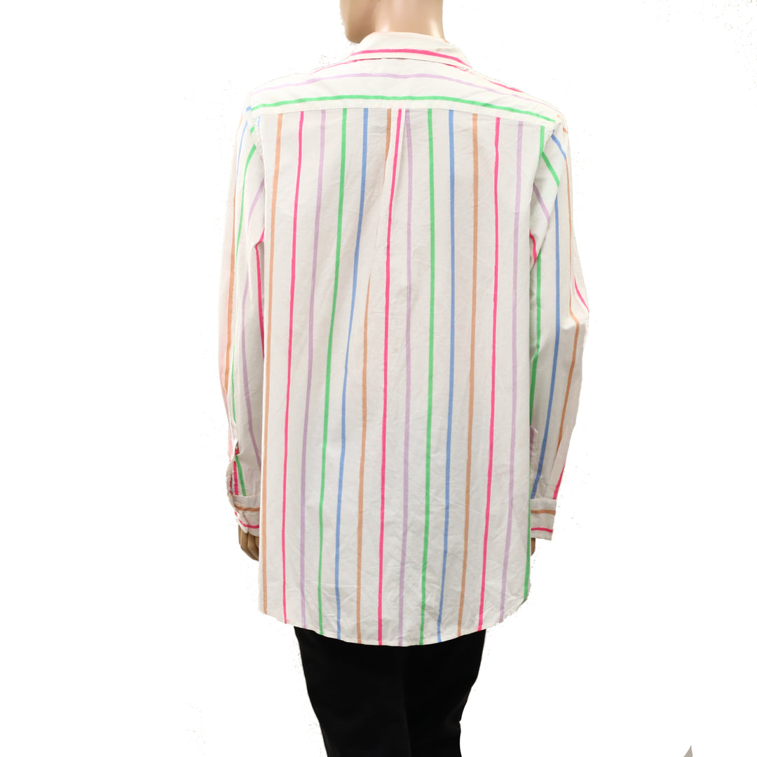 Kerri Rosenthal Mia Multi Striped Shirt Tunic Top