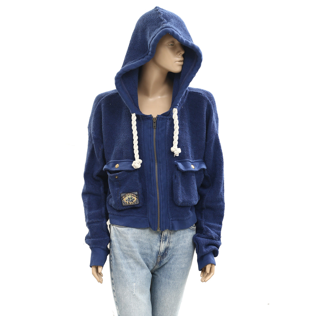 Free People So Lush Sweatshirt Hoodie Jacket Cropped Top