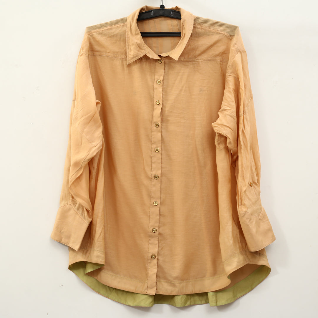 By Anthropologie Sheer Buttondown Shirt Top