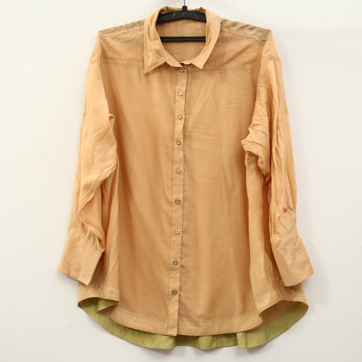 By Anthropologie Sheer Buttondown Shirt Top