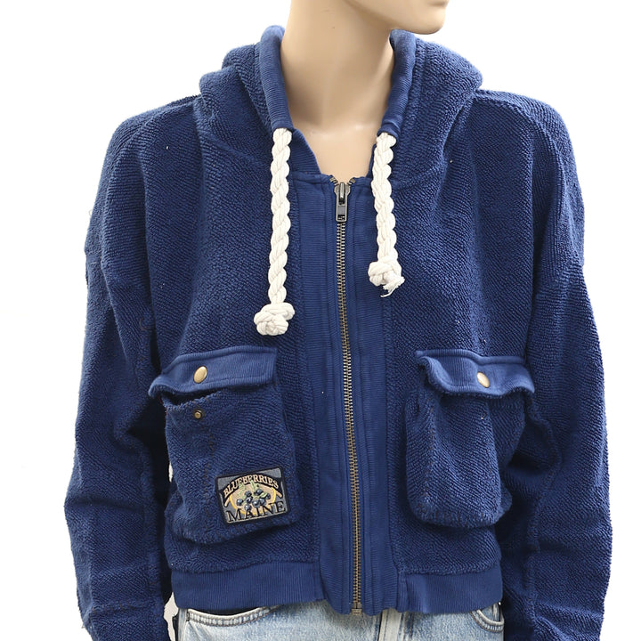 Free People So Lush Sweatshirt Hoodie Jacket Cropped Top