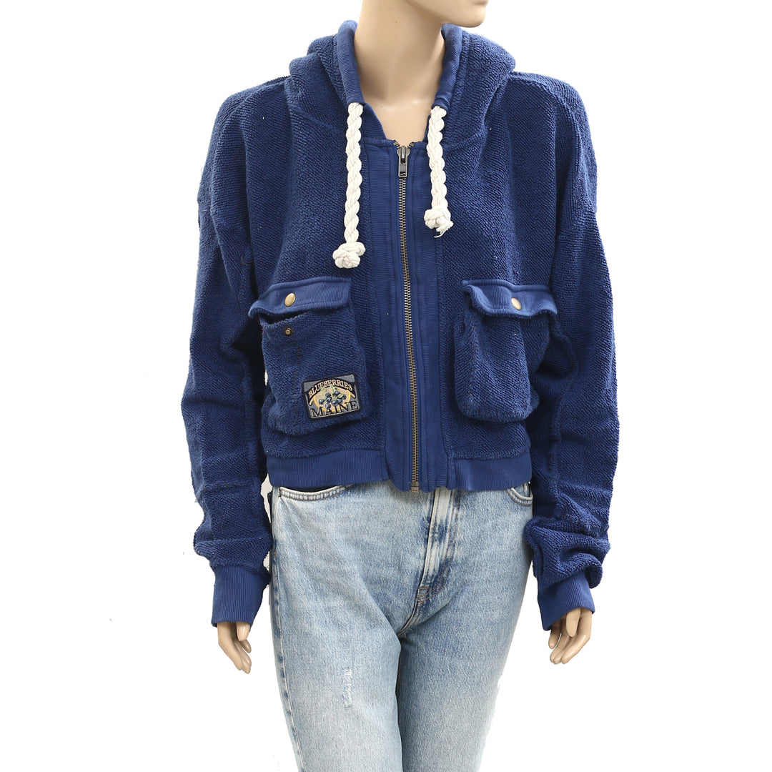 Free People So Lush Sweatshirt Hoodie Jacket Cropped Top