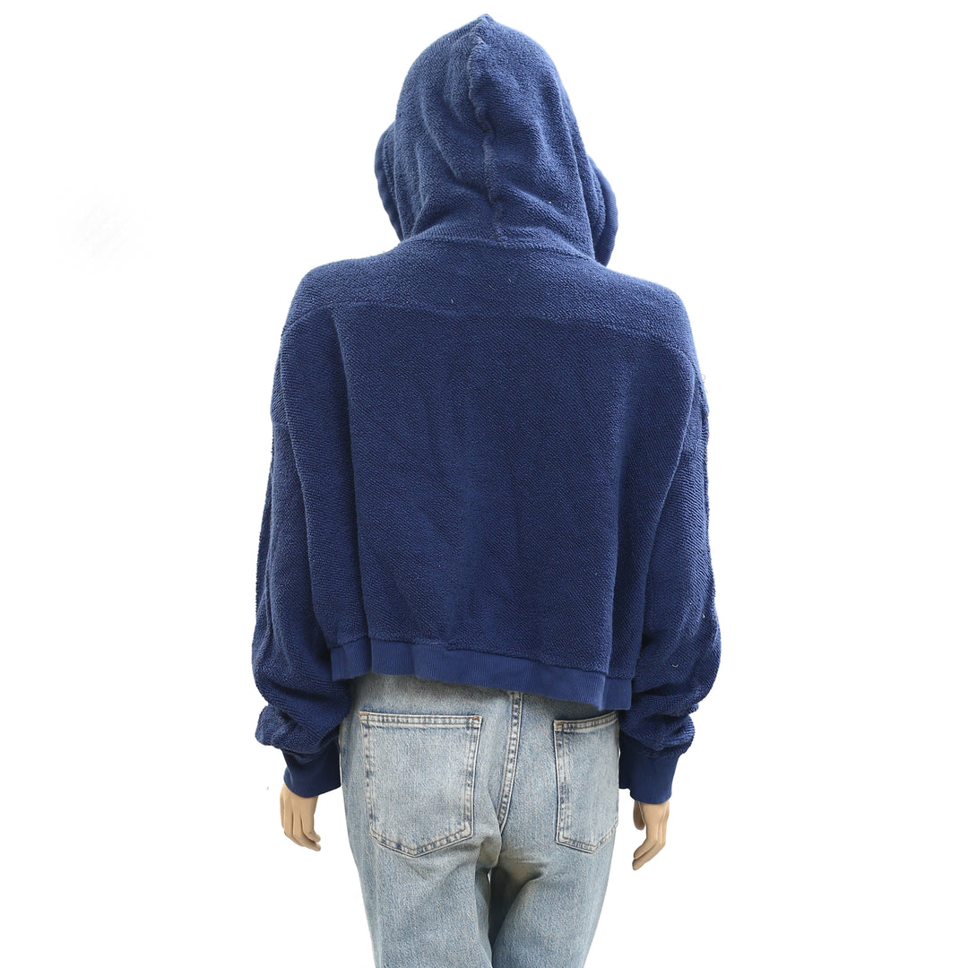 Free People So Lush Sweatshirt Hoodie Jacket Cropped Top