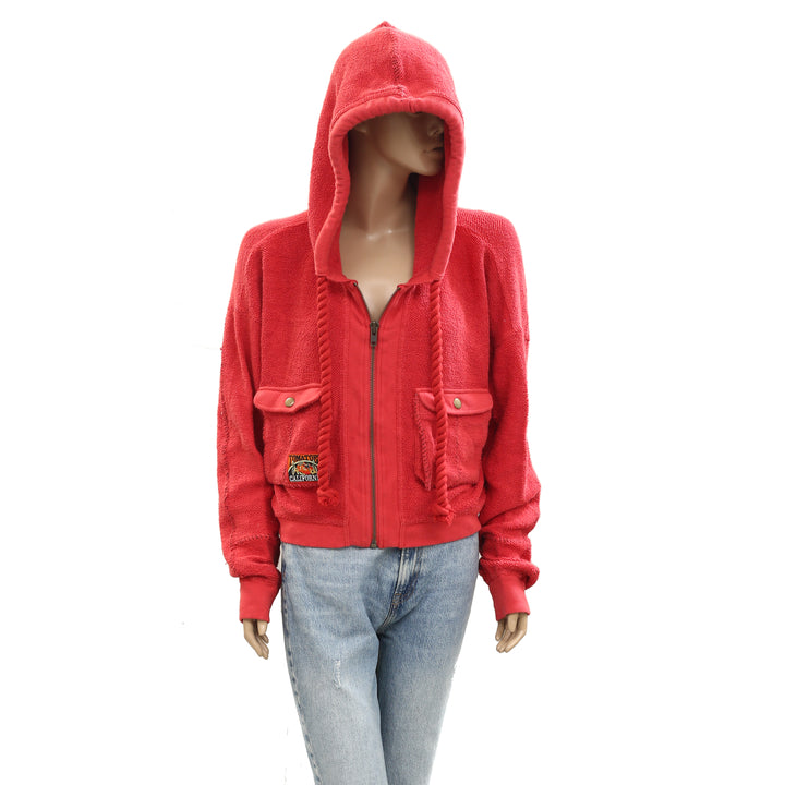 Free People So Lush Sweatshirt Hoodie Jacket Cropped Top