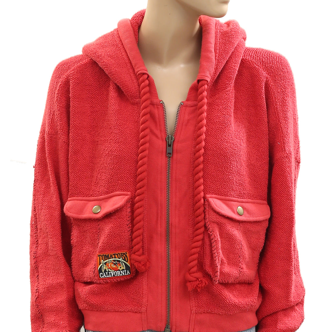 Free People So Lush Sweatshirt Hoodie Jacket Cropped Top