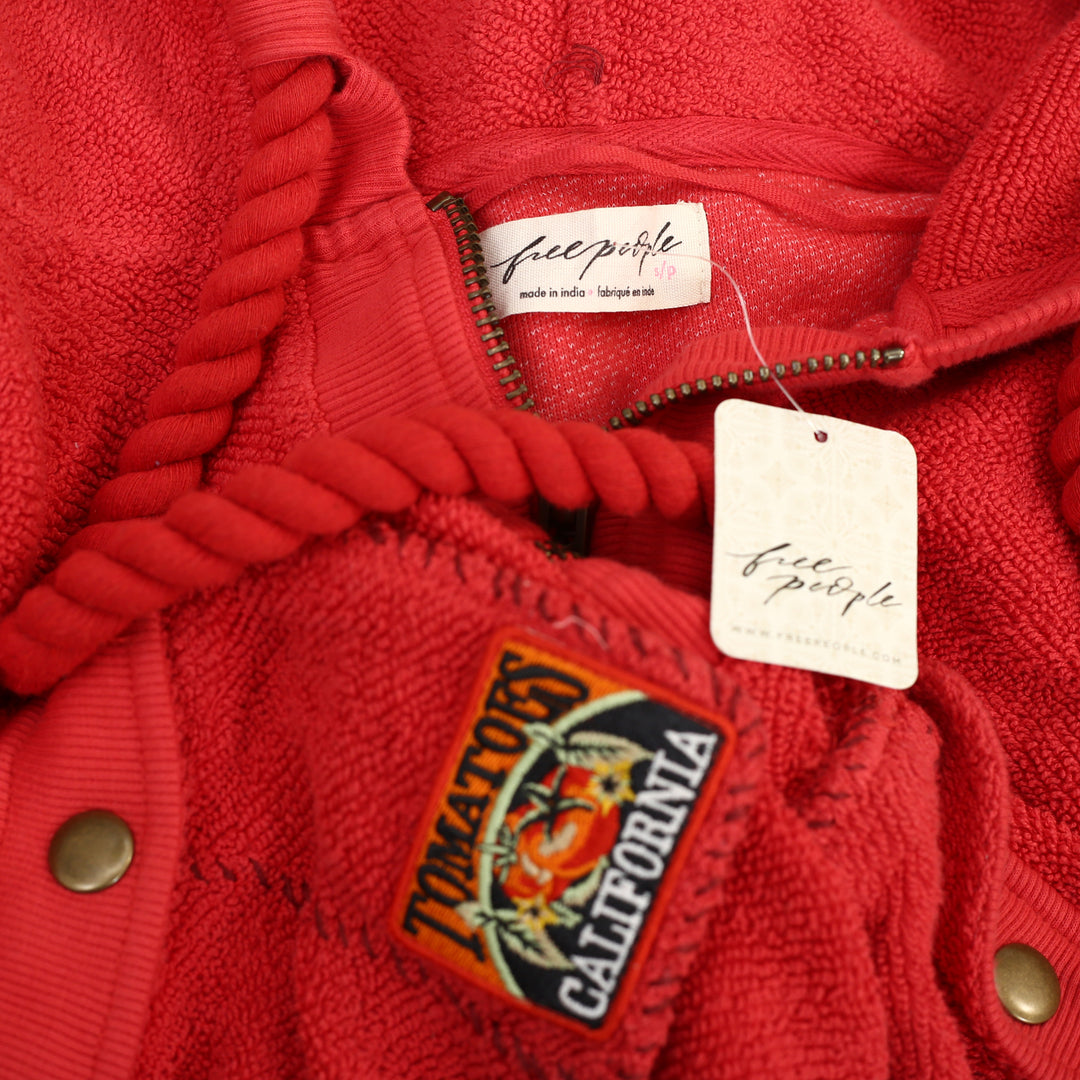 Free People So Lush Sweatshirt Hoodie Jacket Cropped Top