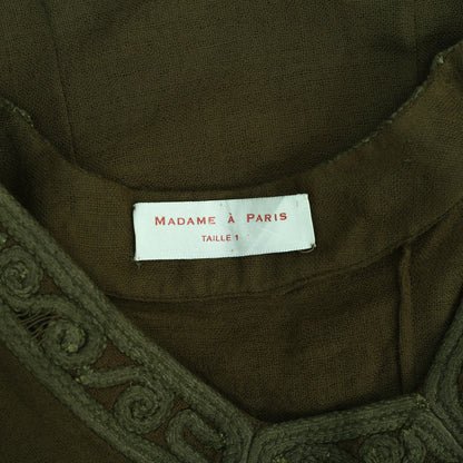 Madame A 巴黎薄纱橄榄绿衬衫上衣 XS