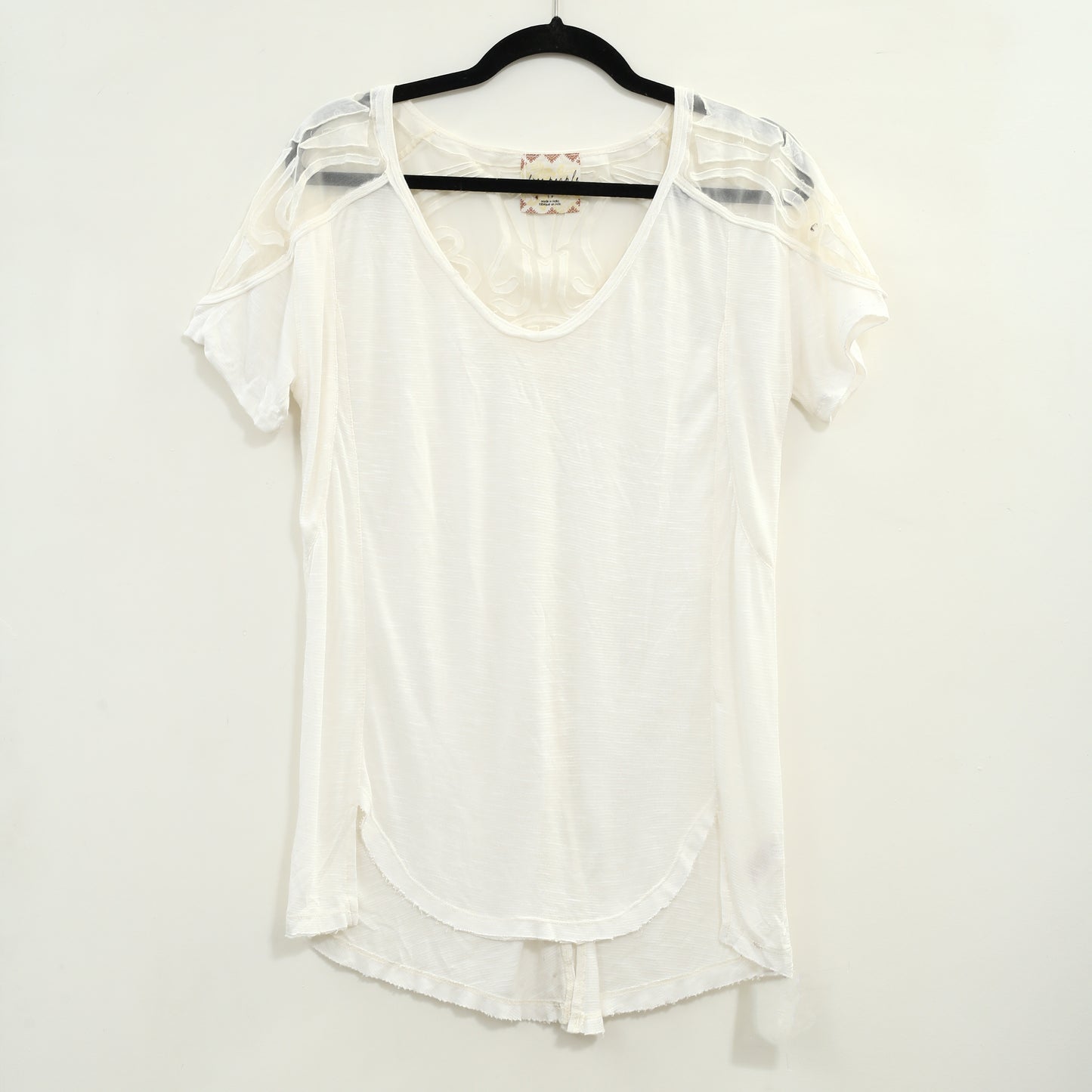 Free People Embroidered Tee Tunic Top