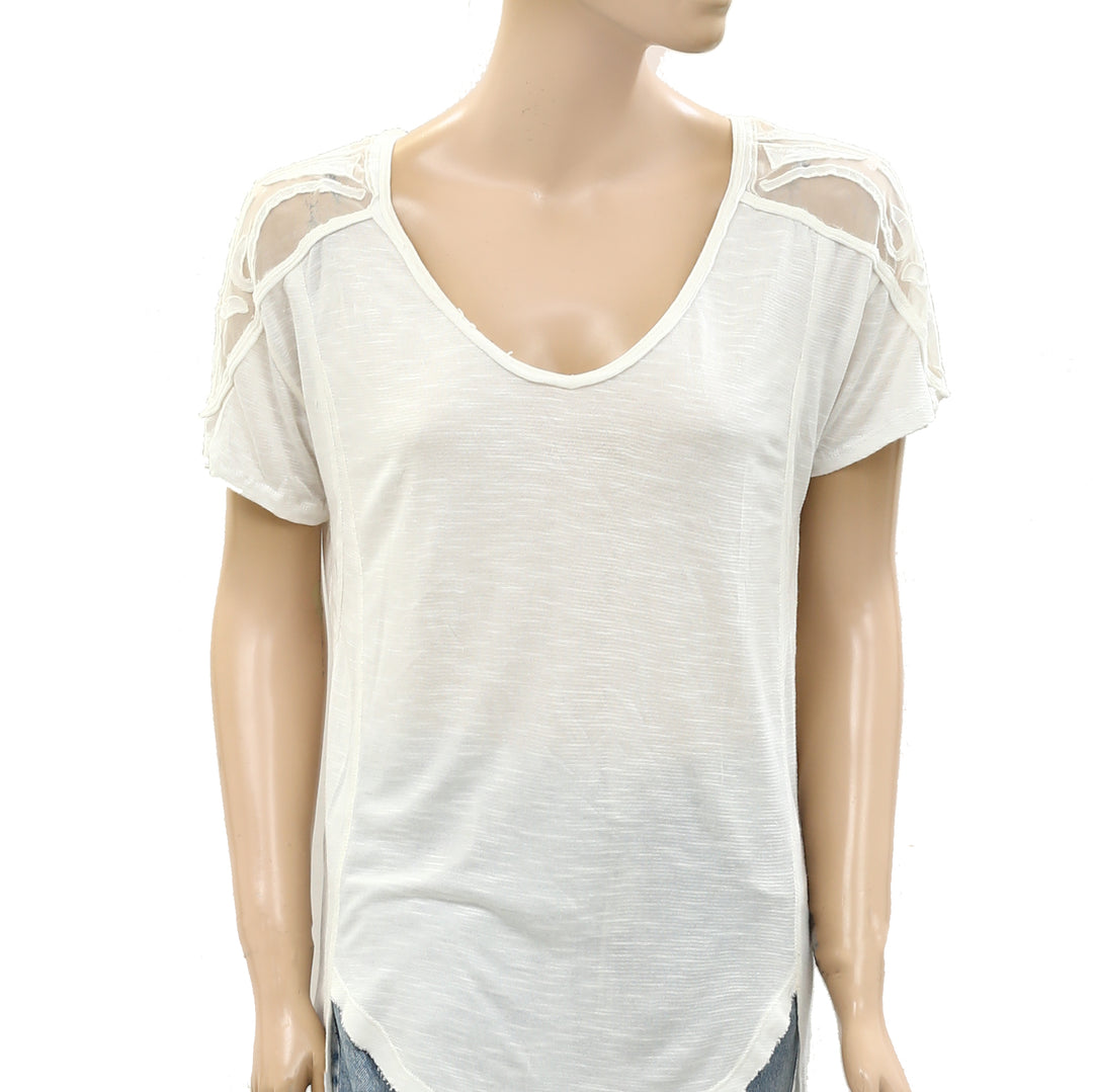 Free People Embroidered Tee Tunic Top