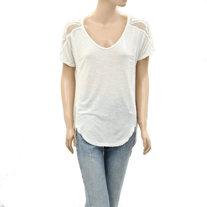 Free People Embroidered Tee Tunic Top