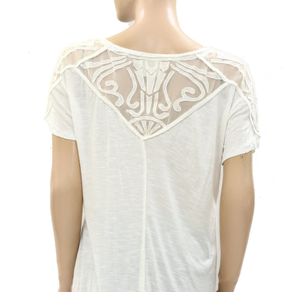 Free People Embroidered Tee Tunic Top