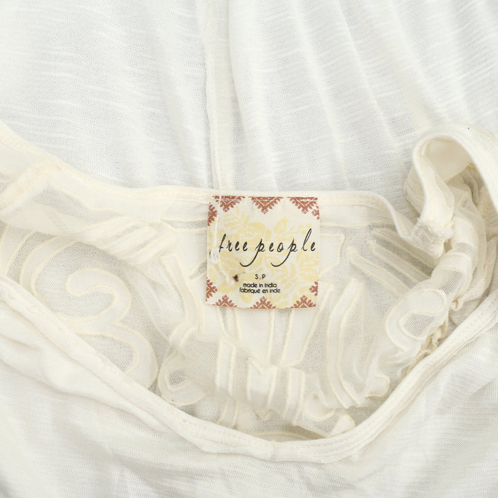 Free People Embroidered Tee Tunic Top