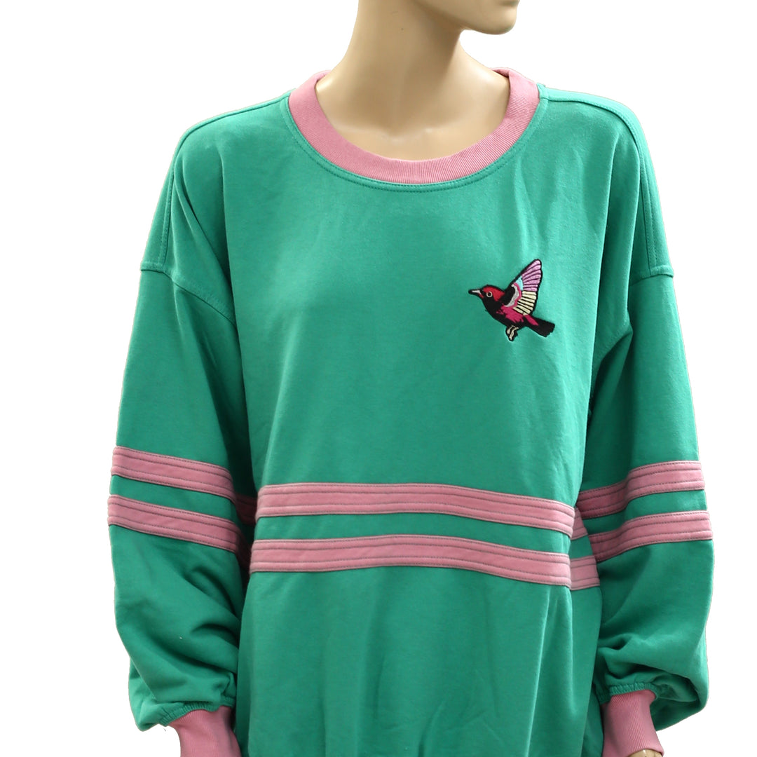 Pilcro Anthropologie Pep Rally Oversized Crew-Neck Sweatshirt Top